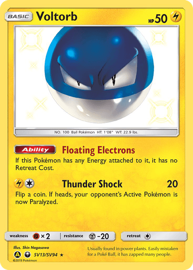Carta Voltorb SV13/94 do set Hidden Fates Shiny Vault — Pokémon TCG | Bynx