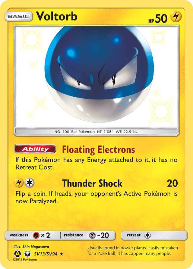 Carta Voltorb SV13/94 do set Hidden Fates Shiny Vault — Pokémon TCG | Bynx