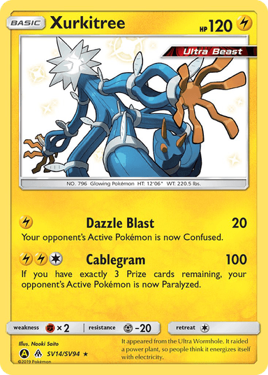 Carta Xurkitree SV14/94 do set Hidden Fates Shiny Vault — Pokémon TCG | Bynx