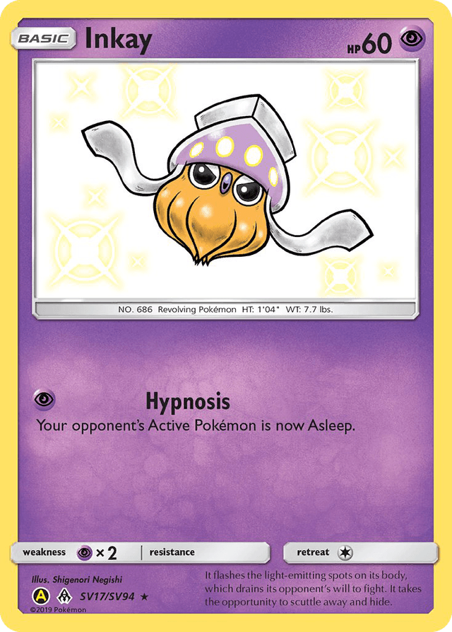 Carta Inkay SV17/94 do set Hidden Fates Shiny Vault — Pokémon TCG | Bynx
