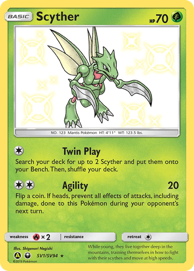 Carta Scyther SV1/94 do set Hidden Fates Shiny Vault — Pokémon TCG | Bynx