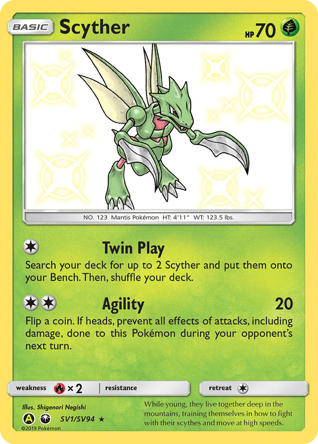 Carta Scyther SV1/94 do set Hidden Fates Shiny Vault — Pokémon TCG | Bynx