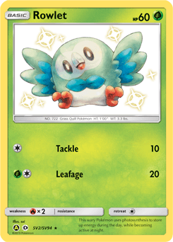 Rowlet SV2 — Hidden Fates Shiny Vault