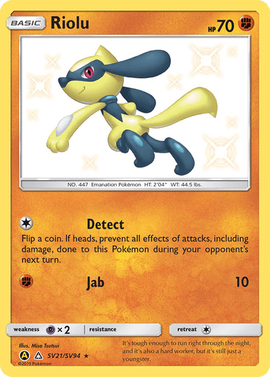 Carta Riolu SV21/94 do set Hidden Fates Shiny Vault — Pokémon TCG | Bynx