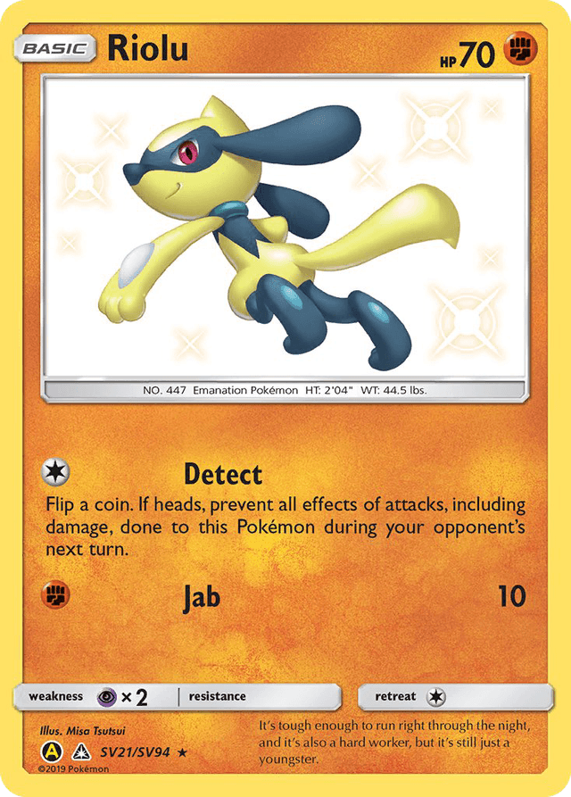 Carta Riolu SV21/94 do set Hidden Fates Shiny Vault — Pokémon TCG | Bynx