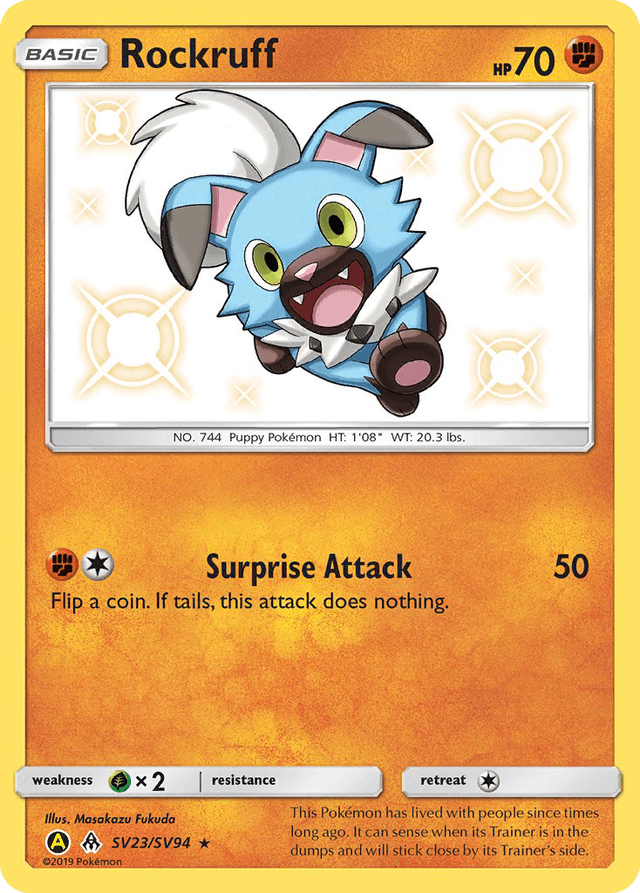Carta Rockruff SV23/94 do set Hidden Fates Shiny Vault — Pokémon TCG | Bynx