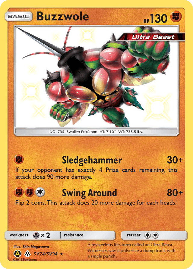 Carta Buzzwole SV24/94 do set Hidden Fates Shiny Vault — Pokémon TCG | Bynx