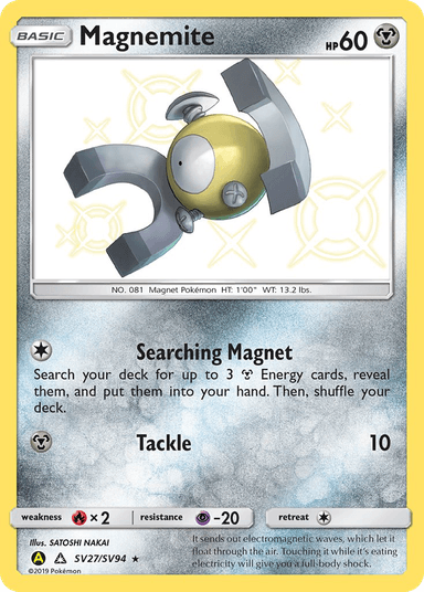Carta Magnemite SV27/94 do set Hidden Fates Shiny Vault — Pokémon TCG | Bynx