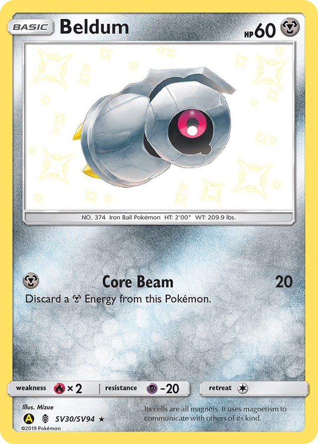 Carta Beldum SV30/94 do set Hidden Fates Shiny Vault — Pokémon TCG | Bynx