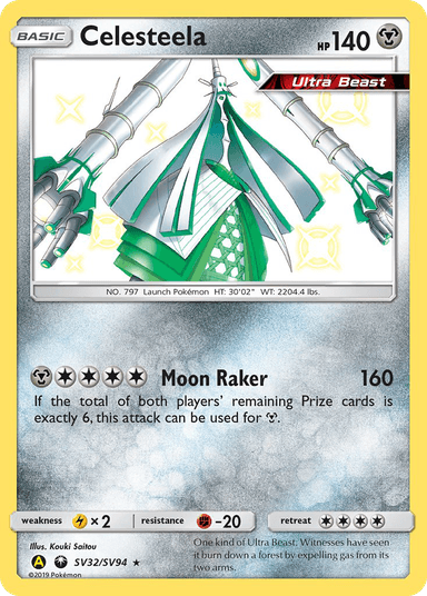 Carta Celesteela SV32/94 do set Hidden Fates Shiny Vault — Pokémon TCG | Bynx