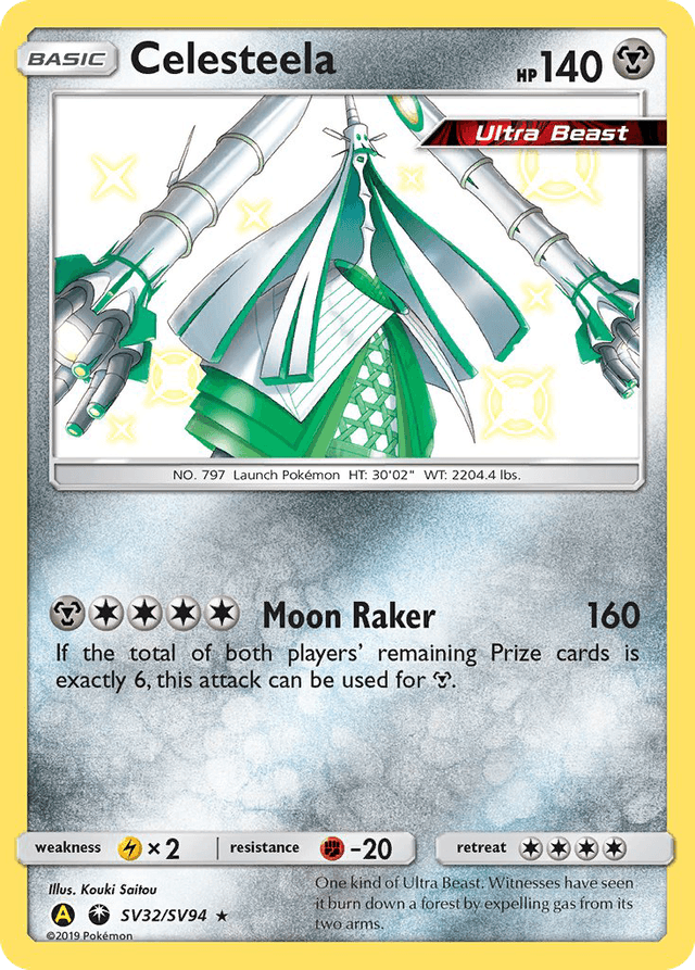 Carta Celesteela SV32/94 do set Hidden Fates Shiny Vault — Pokémon TCG | Bynx