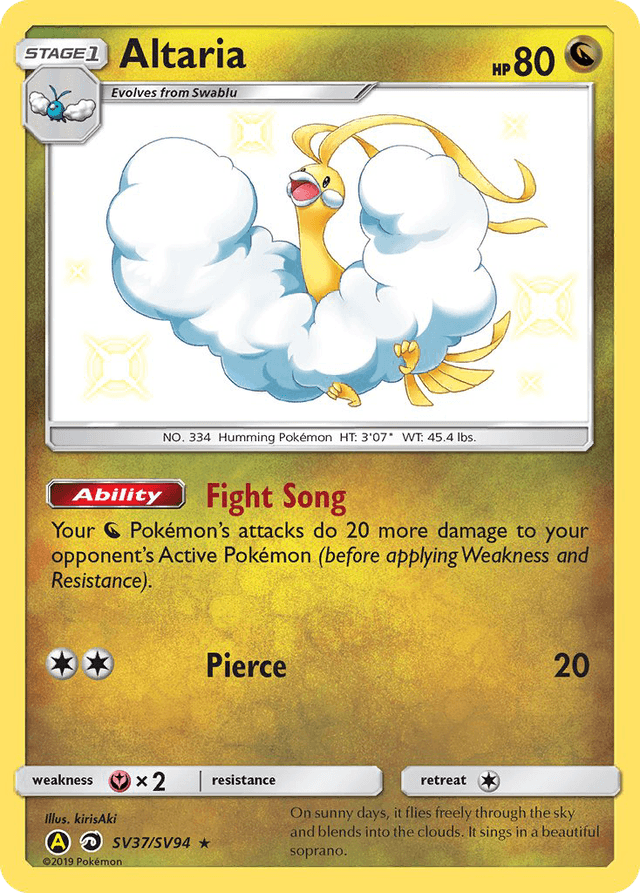 Carta Altaria SV37/94 do set Hidden Fates Shiny Vault — Pokémon TCG | Bynx