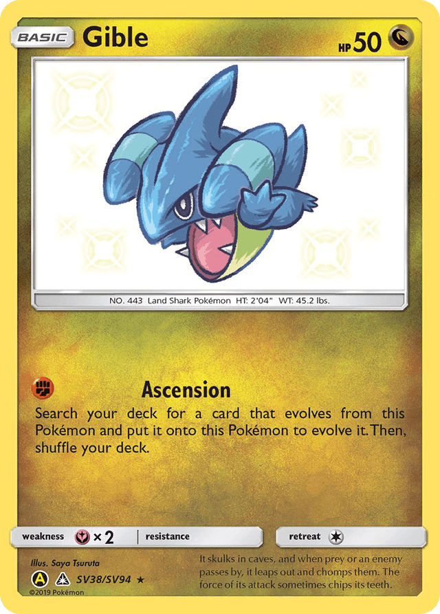 Carta Gible SV38/94 do set Hidden Fates Shiny Vault — Pokémon TCG | Bynx