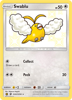 Swablu SV42 — Hidden Fates Shiny Vault