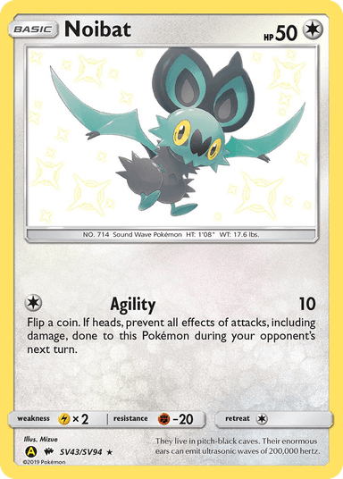 Carta Noibat SV43/94 do set Hidden Fates Shiny Vault — Pokémon TCG | Bynx