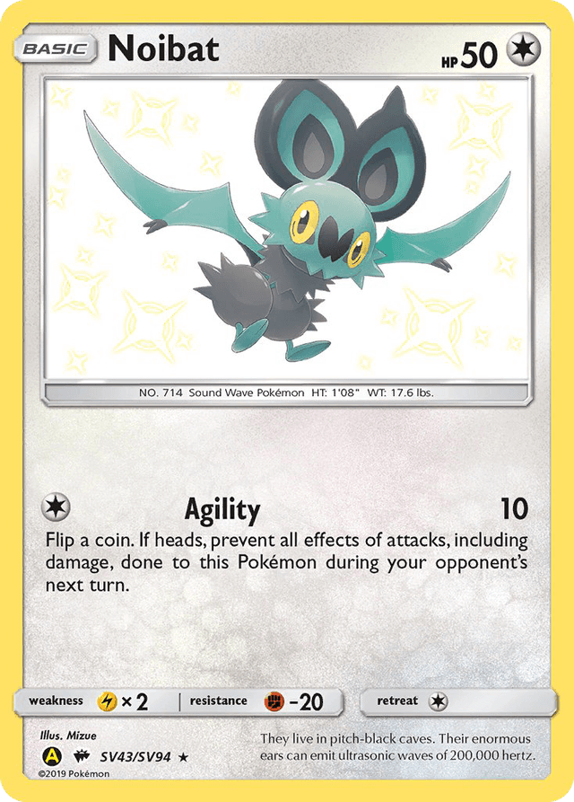 Carta Noibat SV43/94 do set Hidden Fates Shiny Vault — Pokémon TCG | Bynx