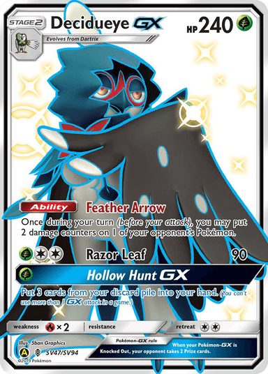 Carta Decidueye-GX SV47/94 do set Hidden Fates Shiny Vault — Pokémon TCG | Bynx