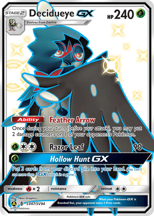 Carta Decidueye-GX SV47/94 do set Hidden Fates Shiny Vault — Pokémon TCG | Bynx