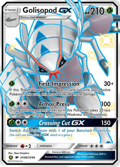 Carta Golisopod-GX SV48/94 do set Hidden Fates Shiny Vault — Pokémon TCG | Bynx