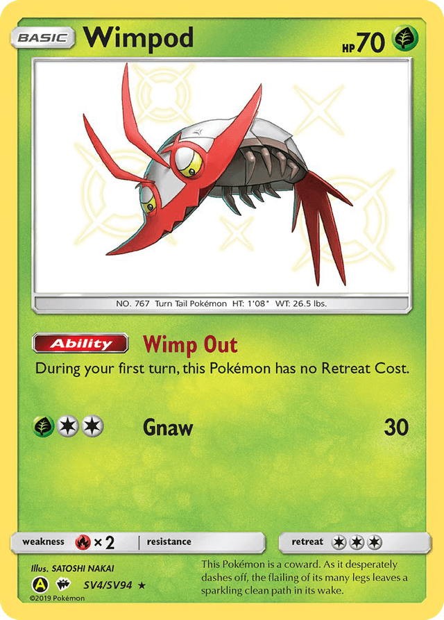 Carta Wimpod SV4/94 do set Hidden Fates Shiny Vault — Pokémon TCG | Bynx