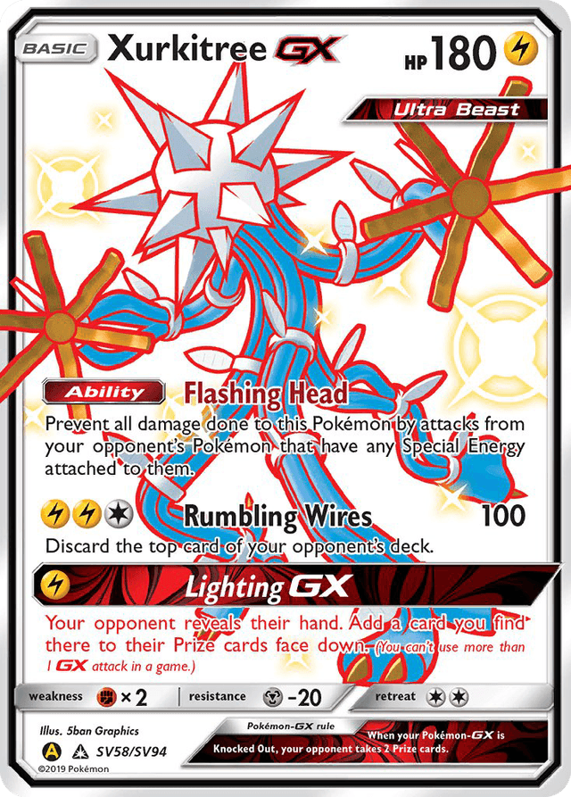 Carta Xurkitree-GX SV58/94 do set Hidden Fates Shiny Vault — Pokémon TCG | Bynx