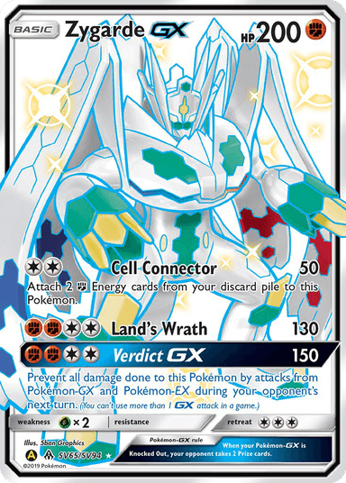 Carta Zygarde-GX SV65/94 do set Hidden Fates Shiny Vault — Pokémon TCG | Bynx