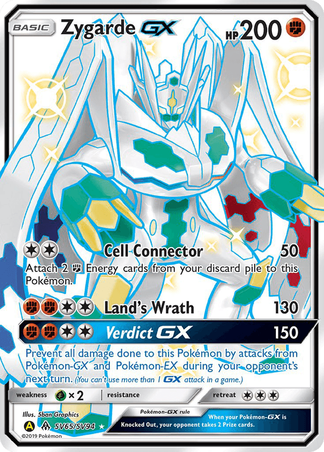 Carta Zygarde-GX SV65/94 do set Hidden Fates Shiny Vault — Pokémon TCG | Bynx