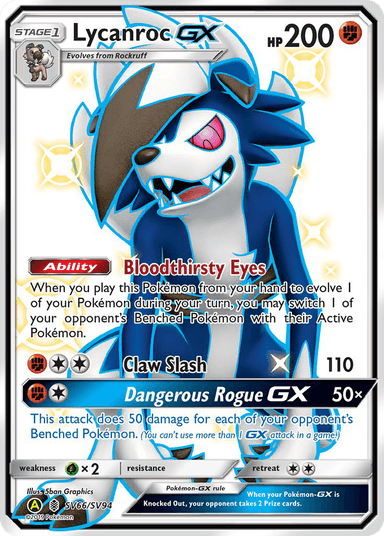 Carta Lycanroc-GX SV66/94 do set Hidden Fates Shiny Vault — Pokémon TCG | Bynx