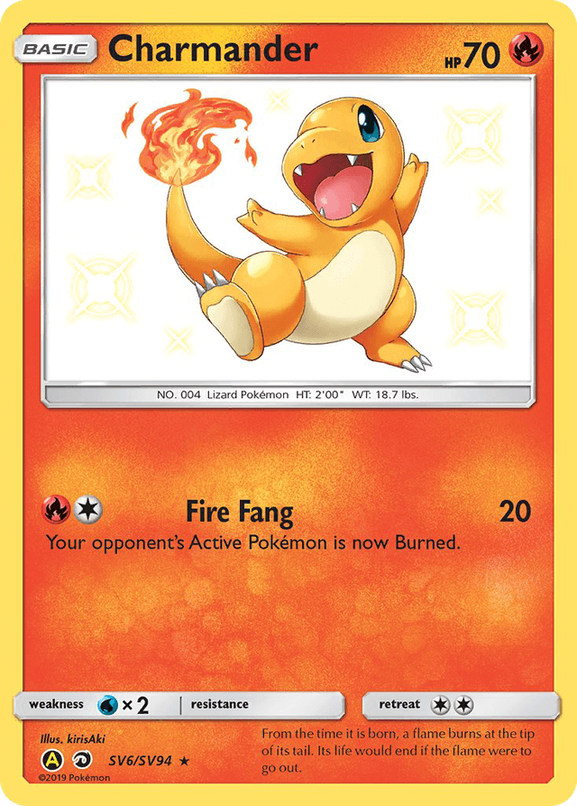 Carta Charmander SV6/94 do set Hidden Fates Shiny Vault — Pokémon TCG | Bynx