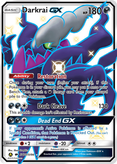 Carta Darkrai-GX SV70/94 do set Hidden Fates Shiny Vault — Pokémon TCG | Bynx
