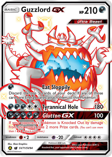 Carta Guzzlord-GX SV71/94 do set Hidden Fates Shiny Vault — Pokémon TCG | Bynx