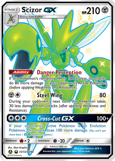 Carta Scizor-GX SV72/94 do set Hidden Fates Shiny Vault — Pokémon TCG | Bynx
