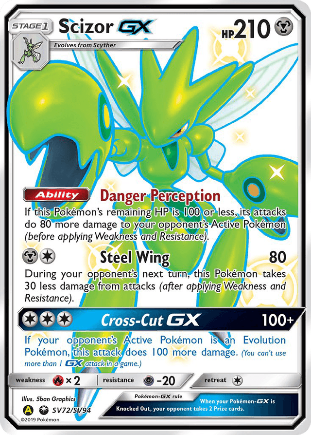 Carta Scizor-GX SV72/94 do set Hidden Fates Shiny Vault — Pokémon TCG | Bynx