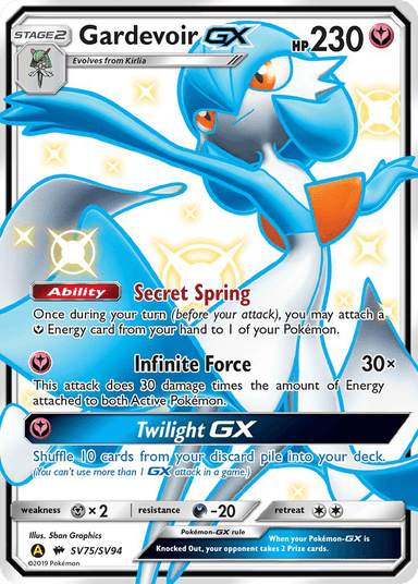 Carta Gardevoir-GX SV75/94 do set Hidden Fates Shiny Vault — Pokémon TCG | Bynx