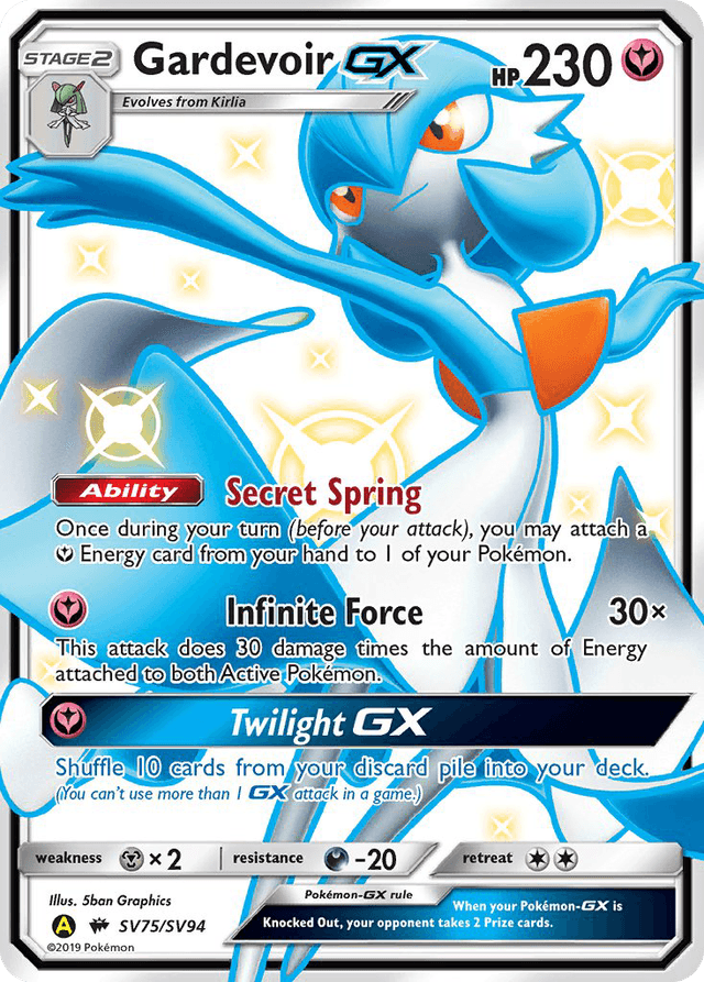 Carta Gardevoir-GX SV75/94 do set Hidden Fates Shiny Vault — Pokémon TCG | Bynx