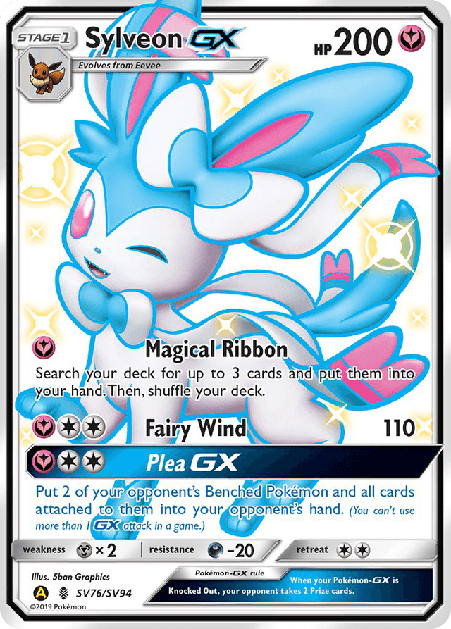 Carta Sylveon-GX SV76/94 do set Hidden Fates Shiny Vault — Pokémon TCG | Bynx