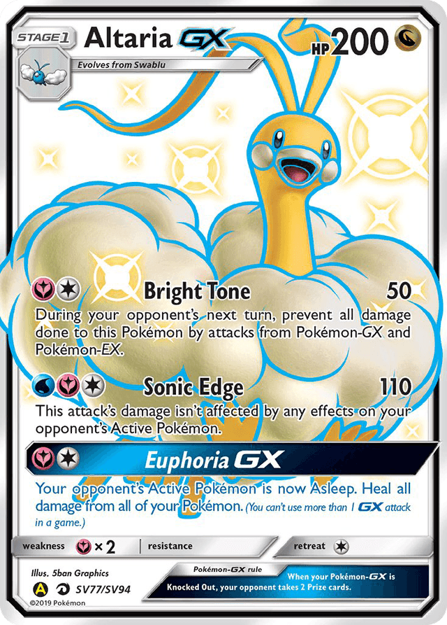 Carta Altaria-GX SV77/94 do set Hidden Fates Shiny Vault — Pokémon TCG | Bynx