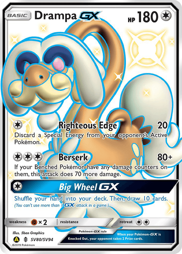 Carta Drampa-GX SV80/94 do set Hidden Fates Shiny Vault — Pokémon TCG | Bynx