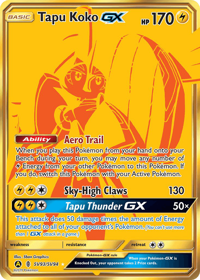 Carta Tapu Koko-GX SV93/94 do set Hidden Fates Shiny Vault — Pokémon TCG | Bynx