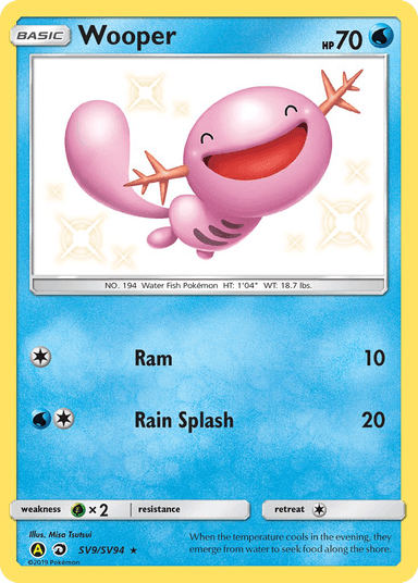 Carta Wooper SV9/94 do set Hidden Fates Shiny Vault — Pokémon TCG | Bynx