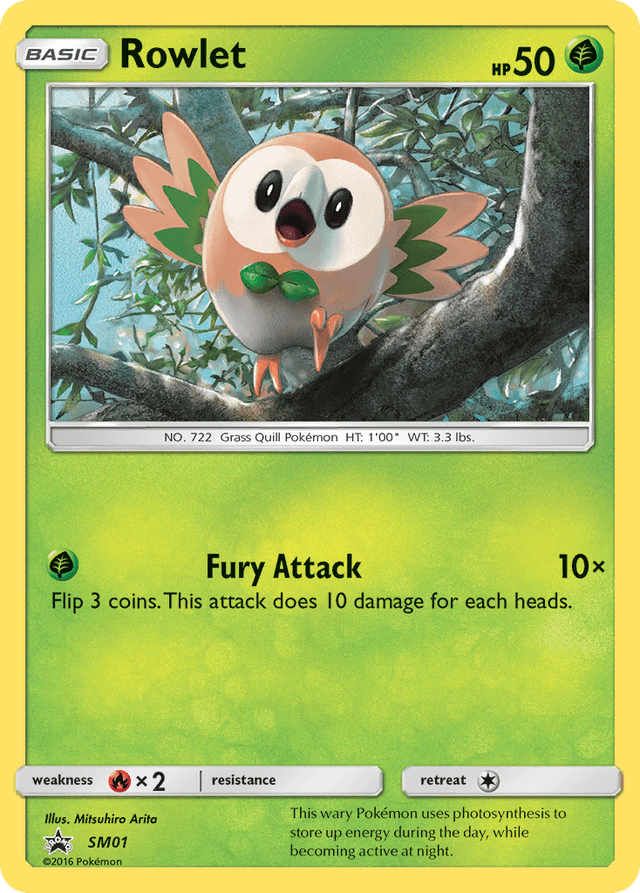 Carta Rowlet SM01/248 do set SM Black Star Promos — Pokémon TCG | Bynx