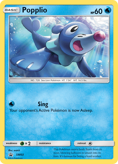 Carta Popplio SM03/248 do set SM Black Star Promos — Pokémon TCG | Bynx