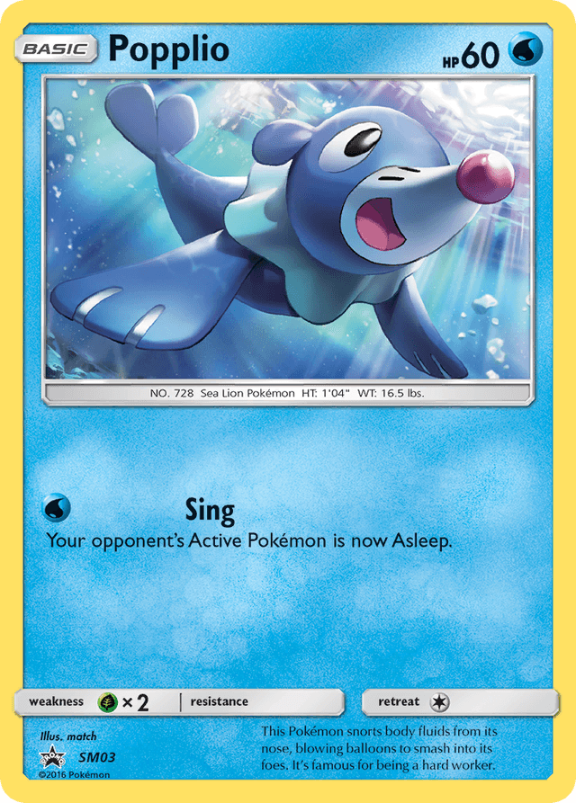 Carta Popplio SM03/248 do set SM Black Star Promos — Pokémon TCG | Bynx