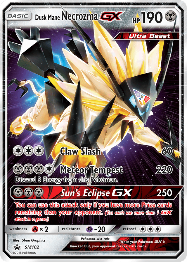 Carta Dusk Mane Necrozma-GX SM102/248 do set SM Black Star Promos — Pokémon TCG | Bynx
