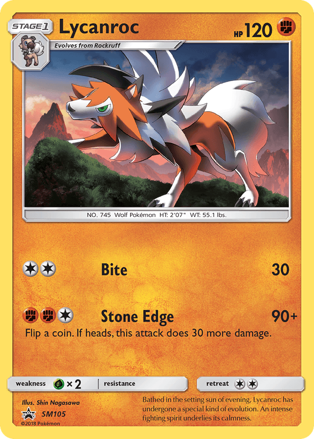 Carta Lycanroc SM105/248 do set SM Black Star Promos — Pokémon TCG | Bynx