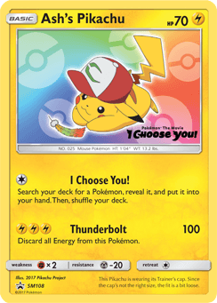 Ash's Pikachu SM108 — SM Black Star Promos
