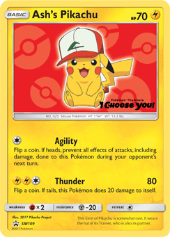 Ash's Pikachu SM109 — SM Black Star Promos