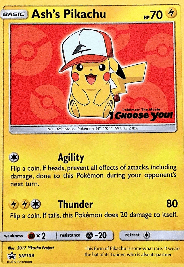 Carta Ash's Pikachu SM109/248 do set SM Black Star Promos — Pokémon TCG | Bynx