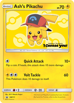 Ash's Pikachu SM111 — SM Black Star Promos