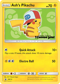 Ash's Pikachu SM112 — SM Black Star Promos